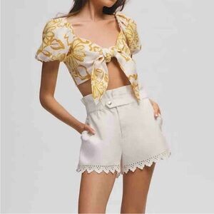 By Anthropologie High-Rise Eyelet Shorts NWT Size XL